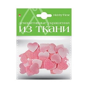 ДЕКОР ИЗ ТКАНИ, НАБОР №11  "СЕРДЕЧКИ S" ( 4 ВИДА ) 
Арт. 2-159/07