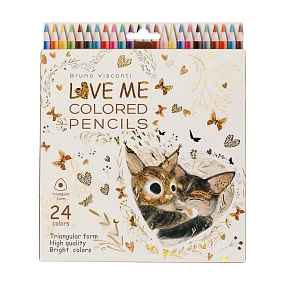 Карандашии цветные BrunoVisconti®
24  цветов, грифель 3 мм
"LOVE ME.КОТИКИ ПРИНОСЯТ СЧАСТЬЕ"
Арт. 30-0156