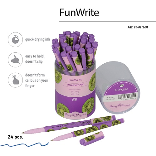 Ручка BrunoVisconti®
шариковая, 0.5 мм, синяя
FunWrite «ФРУКТОВАЯ ЭКЗОТИКА. КИВИ»
Арт. 20-0212/91: фото #4