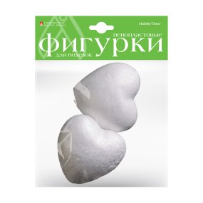 ПЕНОПЛАСТОВЫЕ ФИГУРКИ. СЕРДЕЧКИ, 100 ММ, 2 ШТ. 
Арт. 2-204/08