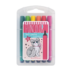 Фломастеры BrunoVisconti
утолщенные, 12 цветов, 2 вида
пластиковый пенал
FunColor Jumbo
Арт. 32-0041
