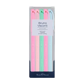 Набор из 5-ти ручек BrunoVisconti®
шариковые масляные, 0.5 мм, синие
SoftWrite. ZEFIR
Арт. 20-0205-5