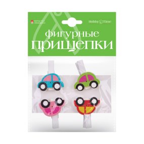 ФИГУРНЫЕ  ПРИЩЕПКИ. НАБОР №4 "МАШИНКИ"
Арт. 2-524