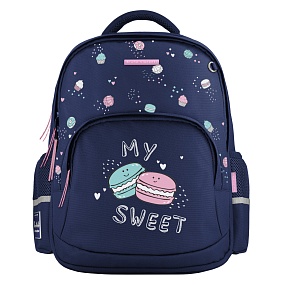 Рюкзак BrunoVisconti®
классический 
синий с эргономичной спинкой
«MY SWEET»
Арт. 12-002-211/02