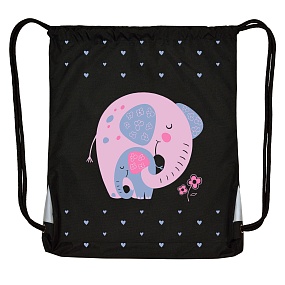 Мешок для обуви BrunoVisconti®
 (44  х  54 см) XXL,
"МИЛЫЙ СЛОНИК" черный
Арт. 15-001-007/01