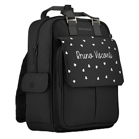 Сумка-рюкзак BrunoVisconti®
черный 
«BLACK&WHITE.СЕРДЕЧКИ»
Арт. 12-010-034/01