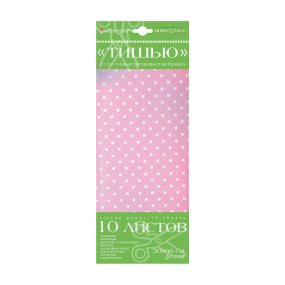 Набор цветной бумаги "тишью" HOBBY TIME
(130 х 290 мм), 10 листов
горошек розовый фон
Арт : 2-145/06