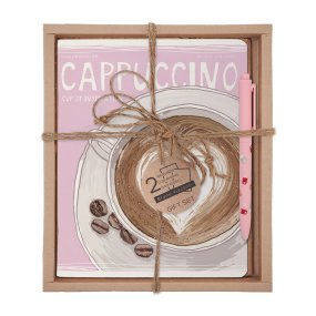 НАБОР ПОДАРОЧНЫЙ "СЧАСТЬЕ В КОФЕ. Cappuccino" (ДВЕ ТЕТРАДИ И РУЧКА)
Арт. 7-48-1226-2/5
