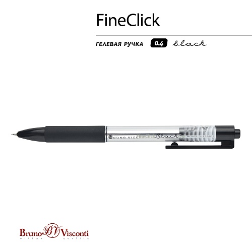 Ручка гелевая BrunoVisconti®
"FINECLICK" 
0.38 мм, черная
Арт. 20-0391/02: фото #3