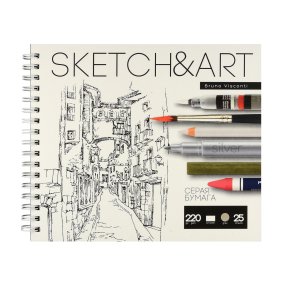 Sketchbook BrunoVisconti® серый, для скетчинга
180х155  мм, 25  л., 220 г/кв.м, серая бумага
твердая обложка на гребне
"Sketch&Art"
Арт. 1-25-563/02
