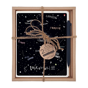 НАБОР ПОДАРОЧНЫЙ "COFFE TIME" Черная (ДВЕ ТЕТРАДИ И РУЧКА)
Арт. 7-48-1273-2/5