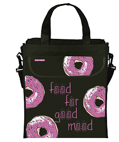 Сумка BrunoVisconti®
для доп.занятий черная 31х36 см
"СЛАДКОЕ НАСТРОЕНИЕ.ДОНАТ" 
Арт. 16-001-02/05