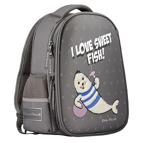 Рюкзак BrunoVisconti®
облегченная капсула
серый  с эргономичной спинкой
«СЧАСТЛИВЫЙ БЕЛЕК»
Арт. 12-001-096/05