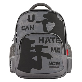 Рюкзак BrunoVisconti®
классический 
серый с эргономичной спинкой
«ХИП-ХОП.СИЛУЭТЫ.HATE ME»
Арт. 12-002-180/05