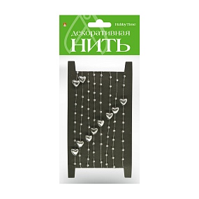 ДЕКОРАТИВНАЯ ЛЕНТА НИТЬ "СЕРДЕЧКИ",  ДЛИНА 2 М,  ВИД 1
Арт. 2-768/01