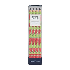 НАБОР ИЗ 4-Х КАРАНДАШЕЙ ЧЕРНОГРАФИТОВЫХ "HappyGraphix Jumbo. Fresh & fruity. Арбуз" 4В, 3.5 MM
Арт. 21-0062/14-4