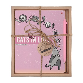 НАБОР ПОДАРОЧНЫЙ "CATS IN LOVE. В цветах" (ДВЕ ТЕТРАДИ И РУЧКА)
Арт. 7-48-1230-2/5