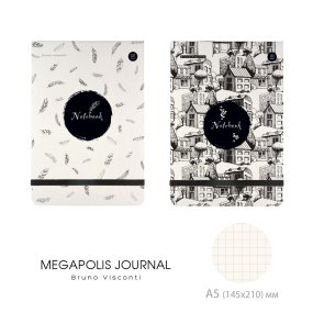 Записная книжка BrunoVisconti®
А5 (145 х 210 мм)
"MEGAPOLIS JOURNAL" мультиколор 100 л.
Арт. 3-475/04