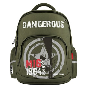 Рюкзак BrunoVisconti®
классический 
темно-зеленый с эргономичной спинкой
«МИЛИТАРИ 5,56 ММ»
Арт. 12-002-157/11