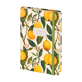 ЗАПИСНАЯ КНИЖКА "MEGAPOLIS JOURNAL" А5, 100 Л.  НА РЕЗИНКЕ, "FLORA.LEMONS",  линейка
Арт. 3-479/20