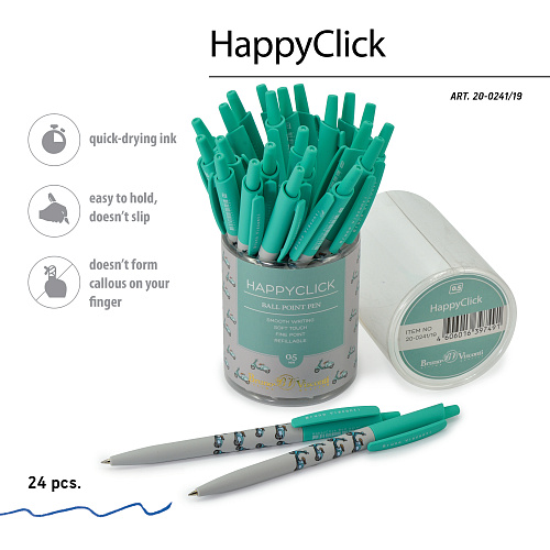 Ручкa BrunoVisconti
шариковая автоматическая, 0.5 мм, синяя
HappyClick «МОПЕДЫ»
Арт. 20-0241/19: фото #5