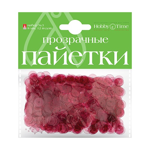 ПАЙЕТКИ. НАБОР №3. ОДНОТОННЫЕ. ПОЛУПРОЗРАЧНЫЕ, 8ММ. 12 ВИДОВ
Арт. 2-410/03: фото #4
