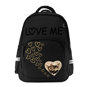 Рюкзак BrunoVisconti®
классический 
черный с эргономичной спинкой
«LOVE ME»
Арт. 12-002-258/01
