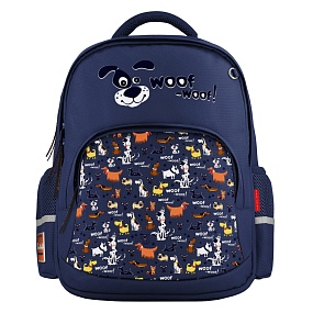 Рюкзак BrunoVisconti®
классический 
синий с эргономичной спинкой
«СОБАЧКИ.WOOF»
Арт. 12-002-084/02