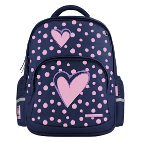 Рюкзак BrunoVisconti®
классический 
синий с эргономичной спинкой
«СЕРДЦЕ»
Арт. 12-002/49