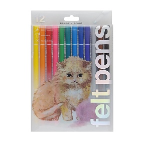 Фломастеры BrunoVisconti®
12 цветов CUTEFRIENDS - КОТЕНОК
пластиковая коробка (pet)
Арт. 32-0023/02