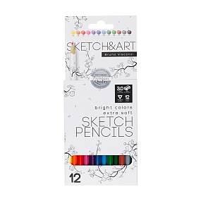 Карандашии цветные BrunoVisconti®
12  цветов, грифель 3 мм
Sketch&Art
Арт. 30-0150