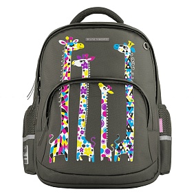 Рюкзак BrunoVisconti®
классический 
темно-серый с эргономичной спинкой
«ЖИРАФЫ.НАСТРОЕНИЕ»
Арт. 12-002-132/06