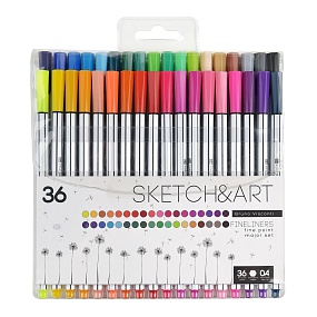 Набор BrunoVisconti®
из 36-ти капиллярных ручек
0.4 мм, ассорти
Sketch&Art "Fineliner"
Арт. 36-0014