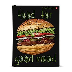 Тетрадь со сменным блоком Альт®
А5 (170 х 225 мм)
"FOOD IN BLACK. БУРГЕР" 80л., клетка
Арт. 7-80-081/14