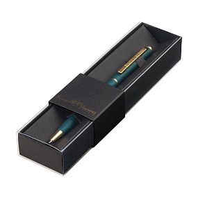 Ручка шариковая автоматическая BrunoVisconti®
"PALERMO" цвет корпуса зеленый
0.7 мм, синий, в картонном черном  футляре
Арт. 20-0250/334