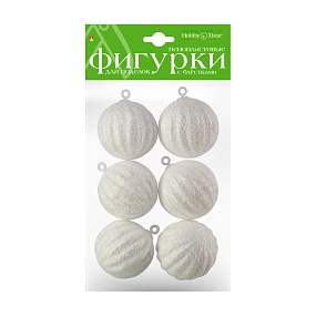 ПЕНОПЛАСТОВЫЕ ФИГУРКИ. ФИГУРНЫЕ ШАРЫ С ГЛИТТЕРОМ.  Ø 40 ММ, 6 ШТ. 
Арт. 2-801/09