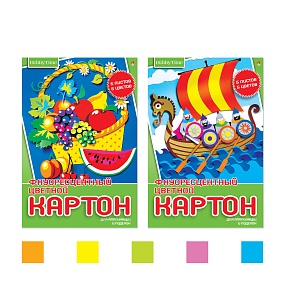 Набор цветного картона HOBBY TIME
А4 (200 х 290 мм), 5 листов, 5 цветов 
"ФЛУОРЕСЦЕНТНЫЙ", 2 вида
Арт. 11-405-265
