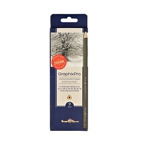 Набор карандашей BrunoVisconti
GraphixPro, чернографитовые, 9 шт. 
2H_H_HB_B_2B_3B_4B_5B_6B
Арт. 21-0010