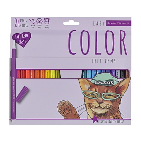 Фломастеры BrunoVisconti®
24 цветов EASYCOLOR
картонная коробка
Арт. 32-0062