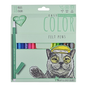 Фломастеры BrunoVisconti®
18 цветов EASYCOLOR
картонная коробка
Арт. 32-0061