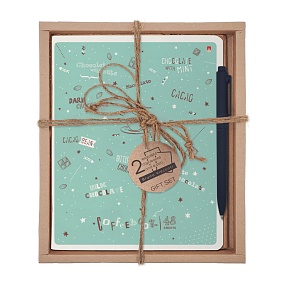 НАБОР ПОДАРОЧНЫЙ "COFFE TIME" Бирюзовая (ДВЕ ТЕТРАДИ И РУЧКА)
Арт. 7-48-1273-2/1