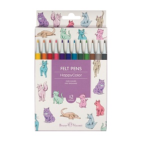 Фломастеры BrunoVisconti®
12 цветов HAPPYCOLOR
картонная коробка
Арт. 32-0023
