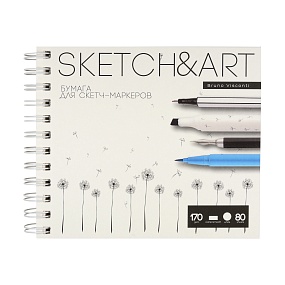 Sketchbook BrunoVisconti® для скетч-маркеров
180х155  мм, 80 л., 170 г/кв.м, белая гладкая
твердая обложка на гребне
"Sketch&Art"
Арт. 1-80-556/02