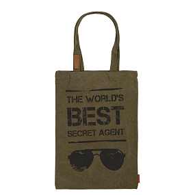 СУМКА-ШОППЕР С КАРМАНОМ, ЦВЕТ ХАКИ "SECRET AGENT" 35x47 cm
16-002-03/09