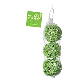 ДЕКОР ИЗ РОТАНГА. ШАРЫ. D. 6 СМ, 3 ШТ., 5 ЦВЕТОВ
Арт. 2-515/02