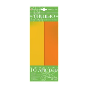 Набор цветной бумаги "тишью" HOBBY TIME
(115 х 282 мм), 10 листов
оранжевый/ золотистый желтый
Арт : 2-144/06