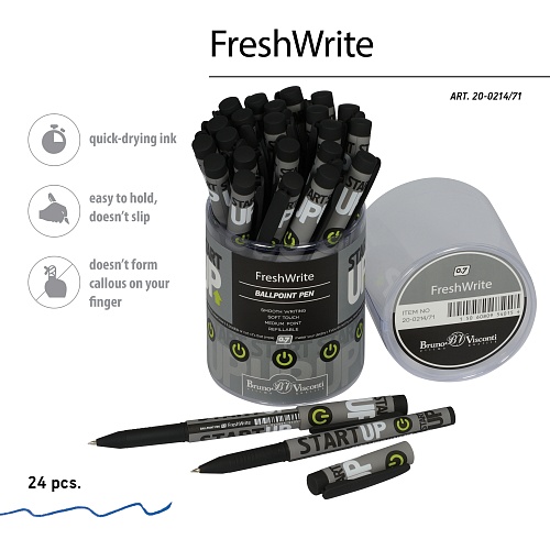 Ручка шариковая BrunoVisconti®
0.7 мм, синий
FreshWrite «START UP»
Арт. 20-0214/71: фото #3