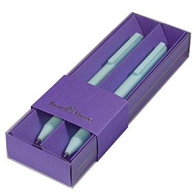 Набор BrunoVisconti®
из 2-х шариковых автоматических  ручек
"POINTCLICK"0.38 мм, синий, в картонном сиреневом  футляре Zefir
Арт. 20-0377/0101