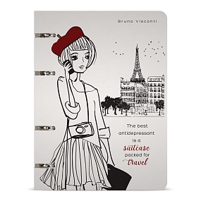 Тетрадь со сменным блоком BrunoVisconti®
в пластиковой обложке А5 (165 х 210 мм)
"ПУТЕШЕСТВЕННИЦА" 80л., в точку
Арт. 7-80-632/07