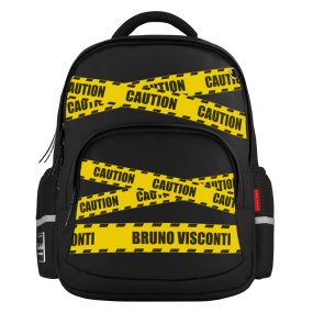Рюкзак BrunoVisconti®
классический 
черный с эргономичной спинкой
«БУДЬ ОСТОРОЖЕН»
Арт. 12-002-150/01